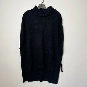 BCBGMAXAZRIA Womens Sleeveless Oversized Sweater Black XS Relaxed Mock Neck NWT